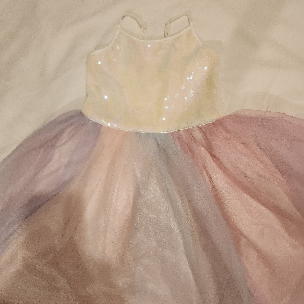 Sequin dress with lace bottom